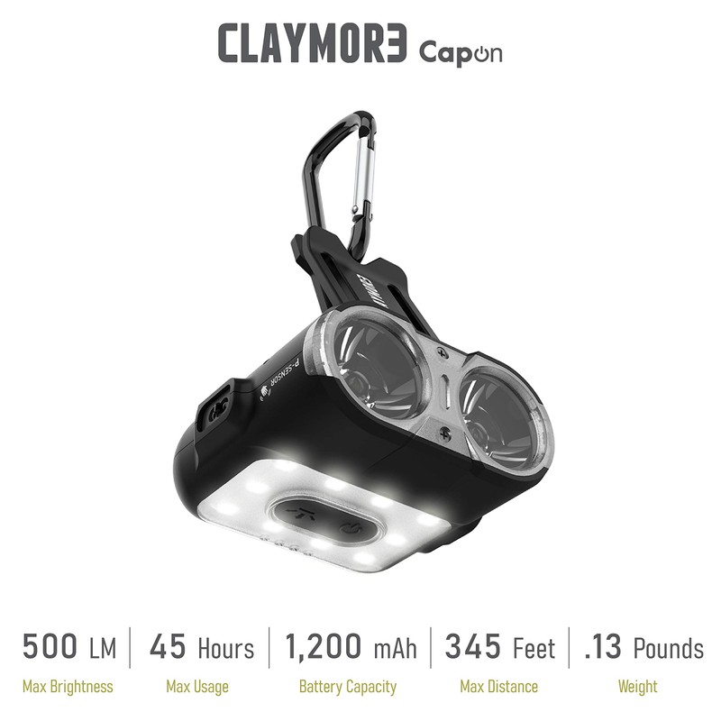 Claymore Capon 120H (Tan) - LED Rechargeable Clip-On Cap Headlamp,