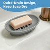 2 Pack Boat-Shaped Silicone Soap Dish with Drain, Self Draining