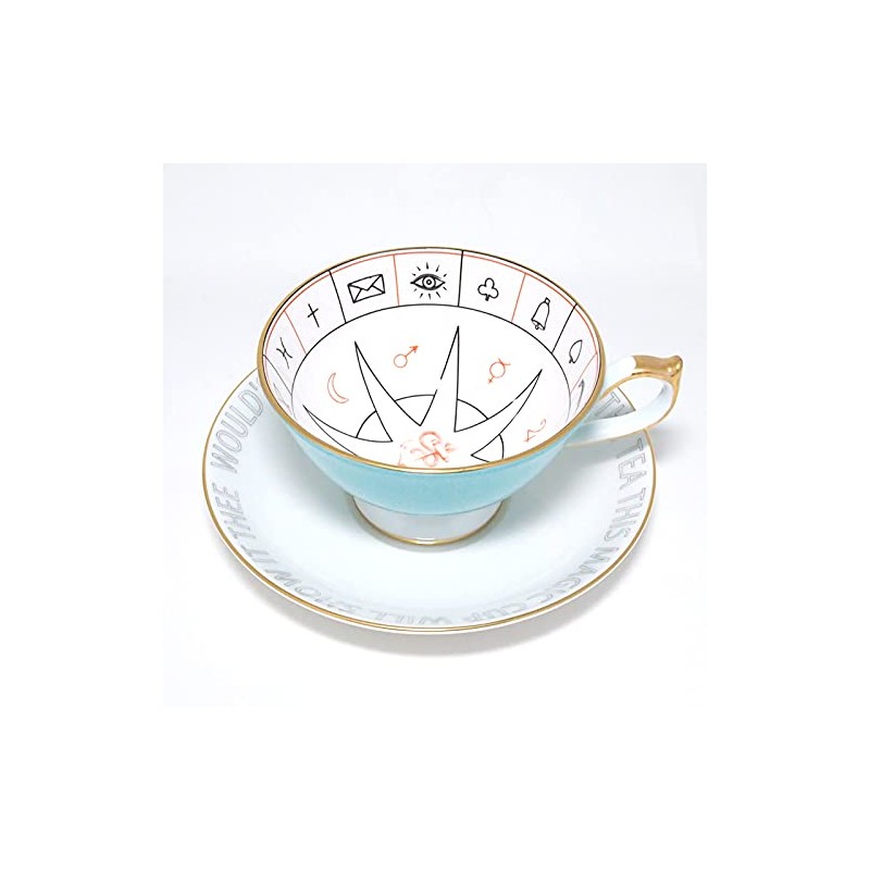 Ainsley Nellos Fortunetelling Tea Cup & Saucer 200ml Turquoise NLRS00001C