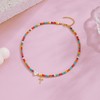 Sanyaa Cross Initial Heart Necklace Colorful Beaded First Communion Baptism