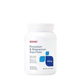 GNC Potassium and Magnesium Aspartate 250mg Supplement, Helps Regulate Water Balance, 120 Servings