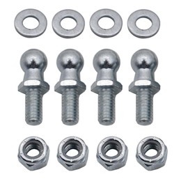 GSKMOTOR 4 Pair 13mm Ball Studs with Hardware Lock Nuts Washers 5/16-18 Thread x 5/8"Long Shank for Gas Lift Support Strut End Fittings