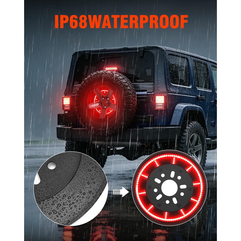 Spare Tire Brake Light Fits 2007-2018 Jeep Wrangler JK JKU