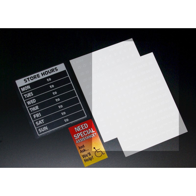 Clear Window Cling - Store Open Hours - Sign Kit