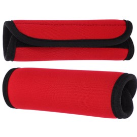 SUPVOX Barbell Grips, 2pcs Dumbbell Handles Bar Grips Detachable Horizontal Bars Cover Power Lifting Strength Training Equipment Pad for Weightlifting Deadlift Red