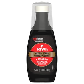 Kiwi Instant Polish, Black, 2.5 oz (1 Bottle with Sponge Applicator)