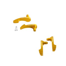 POWER JAMES Gold CNC Aluminum Saddlebag Saddle Bag Lid Handle Kit Fits for Harley Davidson 2014-2024 Touring FLHX FLTR FLHXSE FLTRSE (Gold)