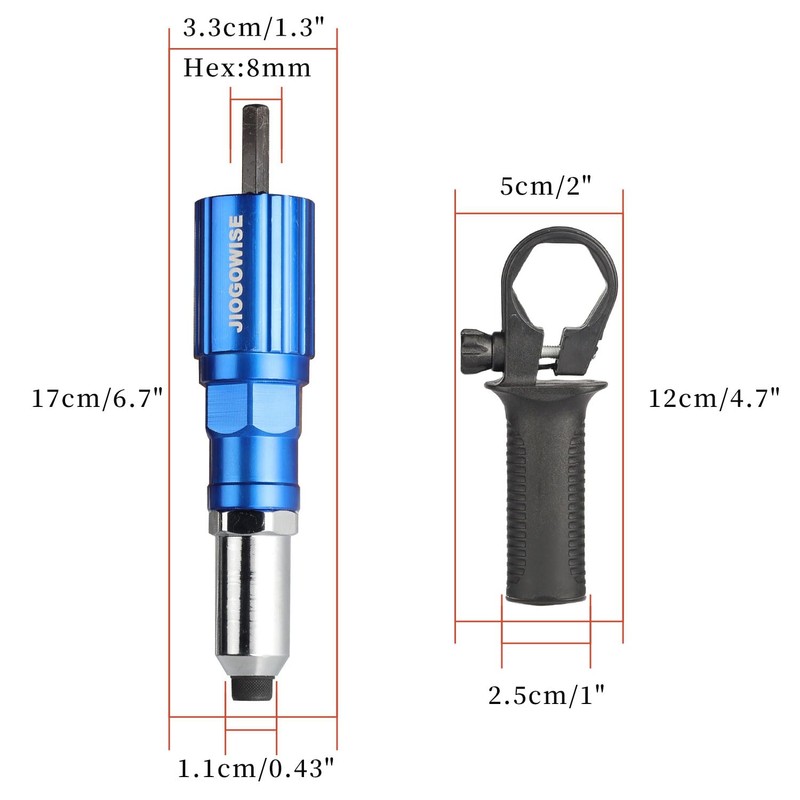 JIOGOWISE Professional Rivet Gun Adapter Kit,Electric Power Drill Rivet Attachment,Easy