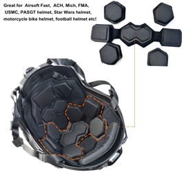 Tactical Fast Helmet Pads Set Military Memory Foam Pad Protective Mat Airsoft Helmet Padding Kit, Universal Replacement Motorcycle Tactical Cushions Mats (Black)
