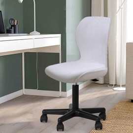 Deisy Dee Velvet Stretch Armless Office Chair Covers - Colorful Stretch Slipcover for Desk Chairs (Sliver)