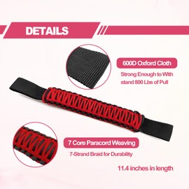 2PCS Safety Anti-Collision Headrest Grab Handles, Car Front Rear Seat Back Roll Bar Grip Handles Kit, Heavy Duty Automotive Interior Accessories Universal for SUV Truck Pickup (Red)