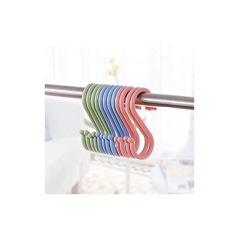 Dusenly 12pcs Colofrul S Shaped Hooks Plastic Hanging Hooks Hangers