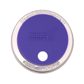 2 Pack, Ultra Violet, Regular Mouth Silicone Straw Hole Tumbler and Fermentation Lids with Stainless Steel Bands by Mason Jar Lifestyle