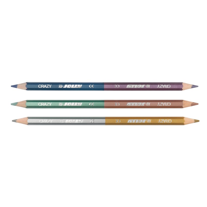 JOLLY Crazy Glitter Colouring Pencils Duo Pack of 3