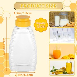 WOPPLXY 30 Pcs 12Oz Clear Plastic Honey Bottles, Plastic Honey Squeeze Bottle with Leak Proof Flip Top Lids, Refillable Squeeze Honey Containers Jars for Storing Dispensing Fresh Honey