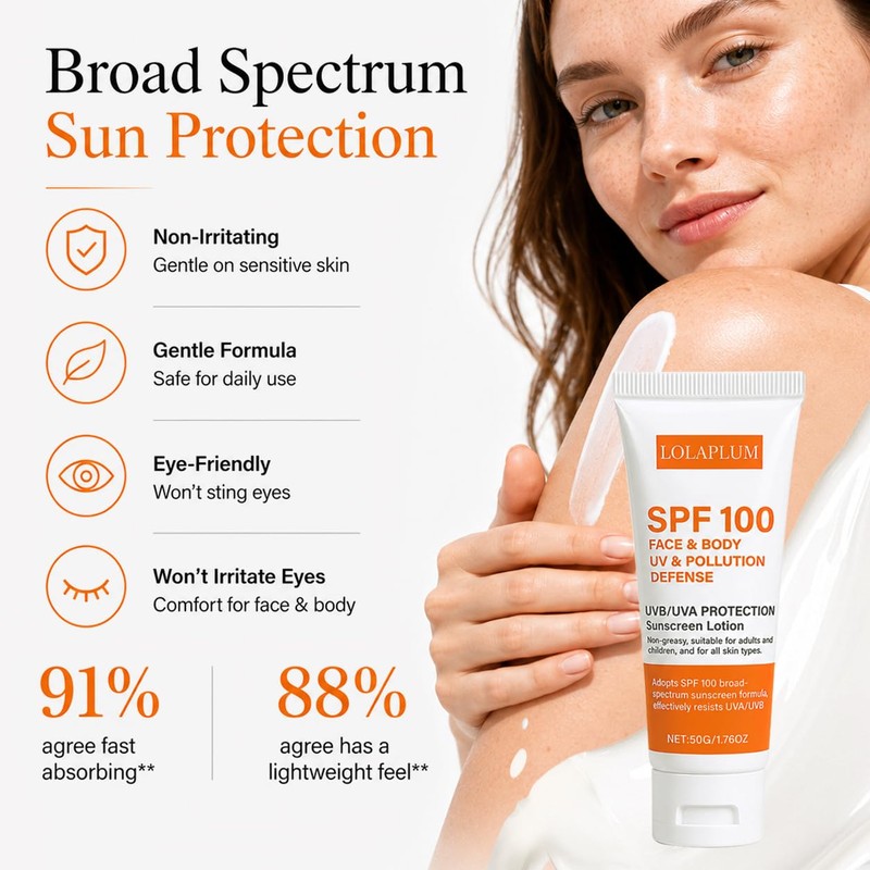 SPF 100 Face & Body Sunscreen, Broad Spectrum Protection with