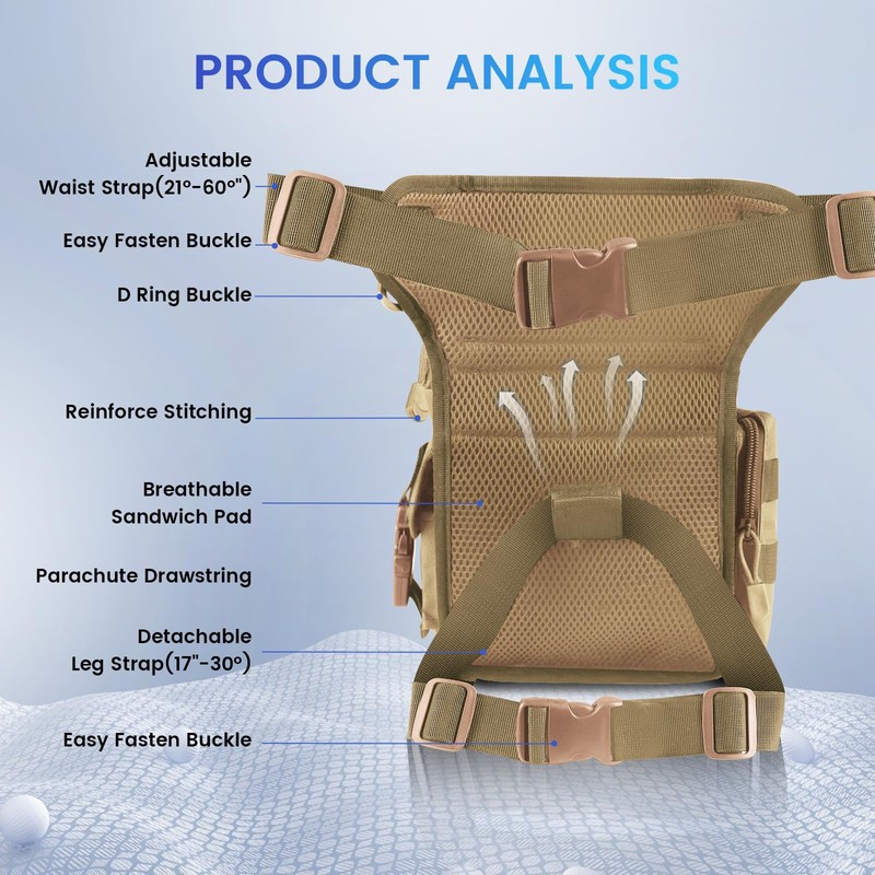 Metal Detecting Waist Bag, Drop Leg Bags, Waterproof Metal Detector