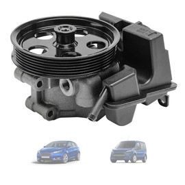 Power Steering Pump with Pulley & Reservoir Compatible with Ford Focus 2006-2011, Transit Connect 2010-2011, 2.0L 2.3L 2.5L, Replace N7120153 6S4Z3A674A