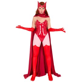 Cosplay.fm Disfraz de heroína para mujer con capa y cubierta facial (S)