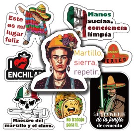 Mexican Hardhat Sticker Set - Funny Stickers Pack for Tools, Helmets, Water Bottles - Great for Men, Adults, Ironworkers, Linemen, Oilfield Workers, Electricians