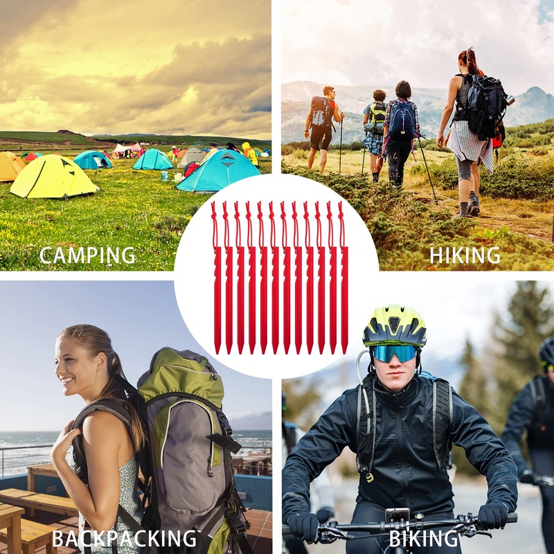 WIFUN 12 Pieces Tent Pegs, Triangular sawtooth Heavy Duty Tent