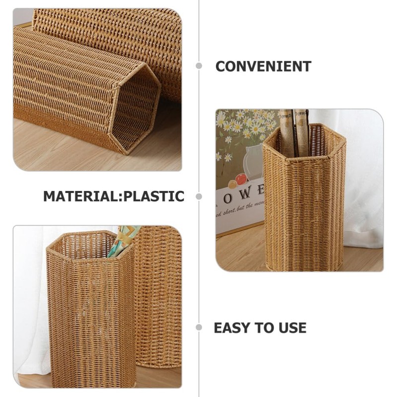 Alipis Woven Umbrella Stand for Entryway Freestanding Umbrella Holder Basket