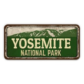Yosemite National Park Rusty Sign Design - 5" Vinyl Sticker - for Car Laptop I-Pad - Waterproof Decal