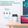 Multicontacto de Pared 6 Tomas con 3 USB, Protección Contra