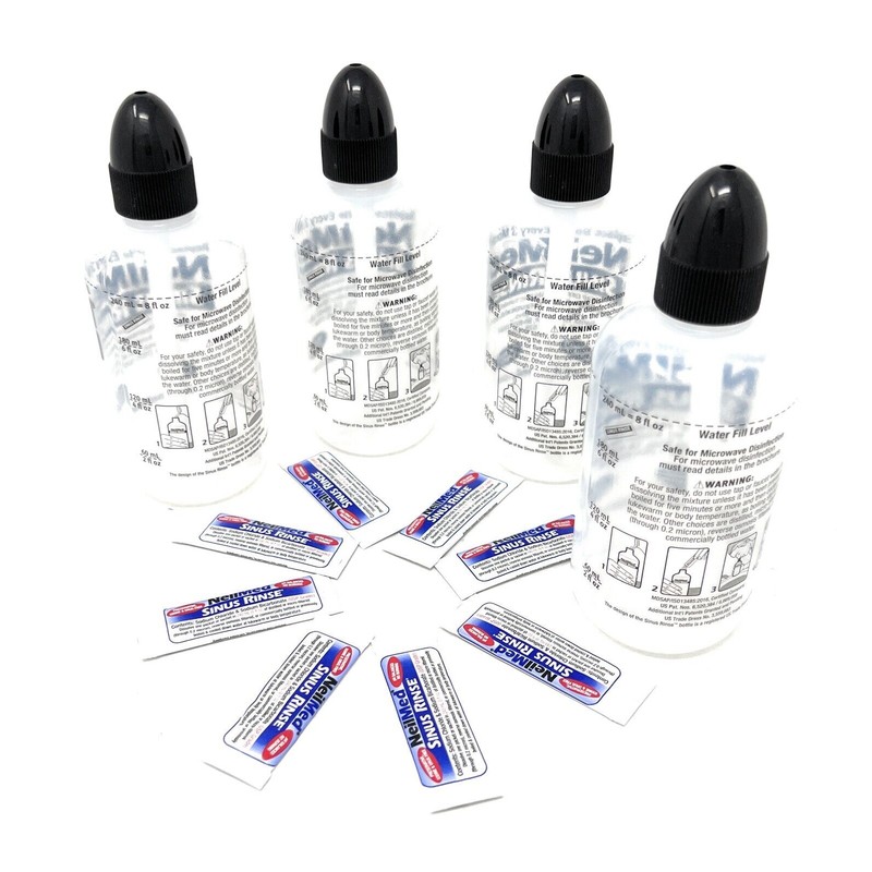 NeilMed Sinus Rinse 4pcs Bottles 8 OZ+8 Packet Exp: 04/2028