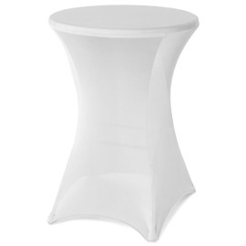 Nexos Round Foldable Bar Table, 110 cm Party Table, Rattan Look, Bistro, Reception, Folding, Plastic, Diameter 80 cm, Metal Frame, Sturdy, Washable, Black, Brown, White or Red Cover, White