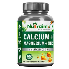 Generic Generic Calcium Magnesium Zinc with Vitamin D3+k2 Supplement for Stronger Bones | Boost Immunity | Healthy Heart | Muscle Growth - 60 Vegetarian Capsules