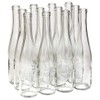 North Mountain Supply 375ml Glass Stretch Hock Wine Bottle Flat-Bottomed Cork Finish - Case of 12 (Clear/Flint)