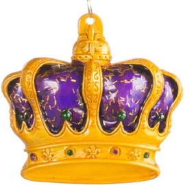Regal Confetti Glitter Fleur De Lis Mardi Gras Crown Holiday Tree Ornament Christmas New Orleans Purple Jazz Parade Favor Decor/French Quarter NOLA Souvenir Louisiana Trip