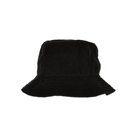 Flexfit Unisex Terry Cloth Bucket Hat Ladies and Men Bucket Hat Available in Black, Sizes One Size, black