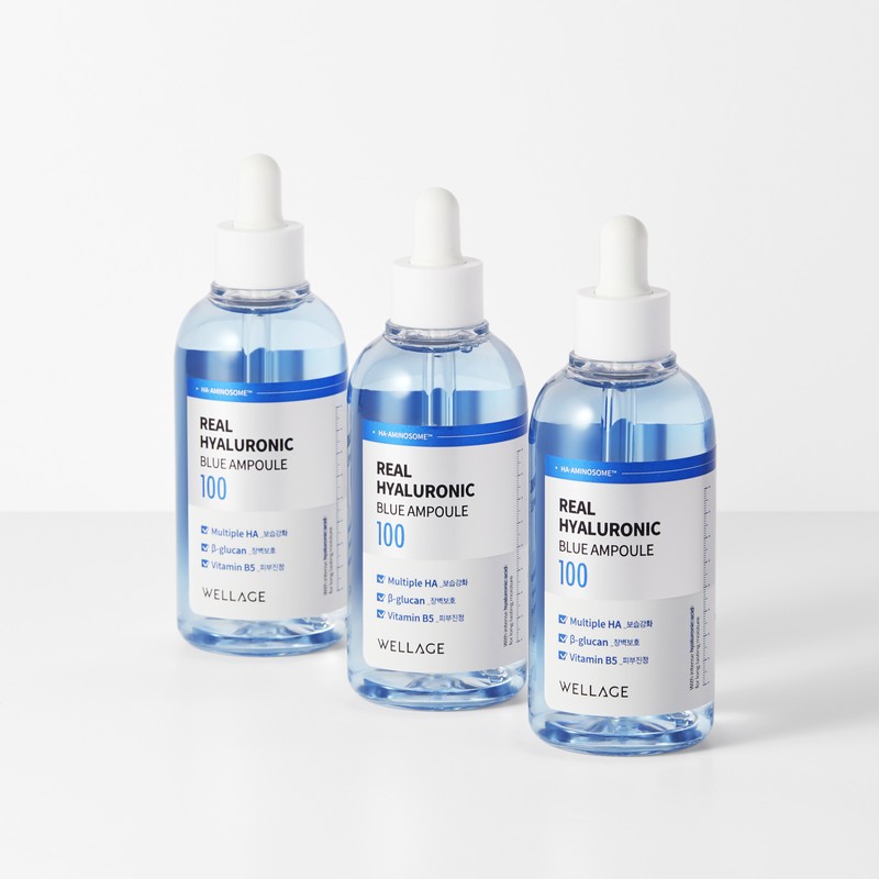 Wellage Real Hyaluronic Blue 100 Ampoule Set 100ml + 75ml,
