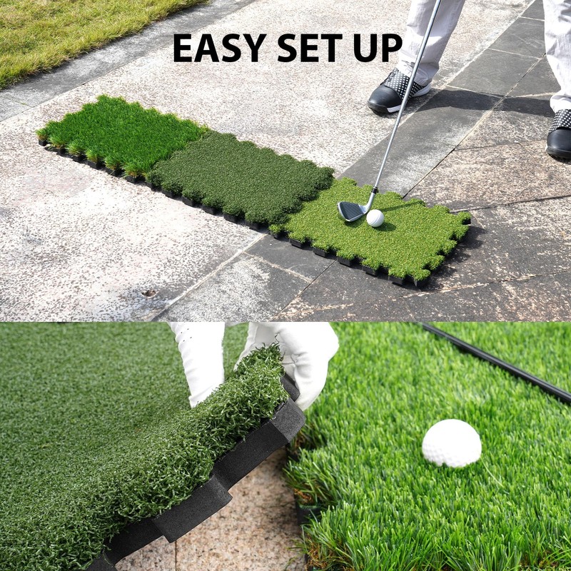 GAIARENA Tri-Turf Golf Hitting Mat Premium Indoor/Outdoor/Backyard Golfing Practice Mat