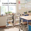 Merapi 3 Tier Metal Rolling Cart with Table Top, Lockable