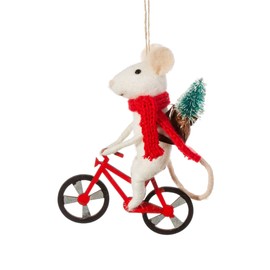 Sass & Belle | Bicycle Delivery Mouse Felt Decoration, 56