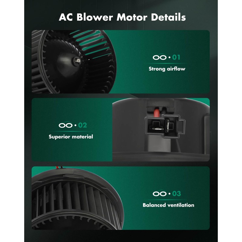 SCITOO 700223 Front HVAC Blower Motor with Fan Cage for