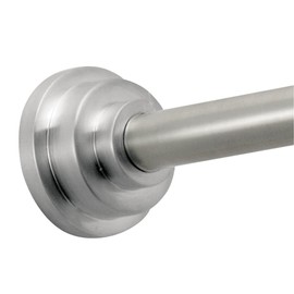 iDesign Astor Metal Expandable Constant Tension Bathroom Shower Curtain Rod for Master, Guest, Kids' Bathroom, Window, Adjustable from 43-75", Brushed Stainless Steel