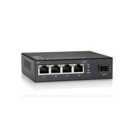 Level One Desktop Switch with 4 Gigabit Ethernet Ports and 1 Gigabit SFP Slot