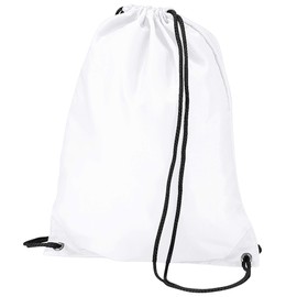 BagBase Budget Water Resistant Sports Gymsac Drawstring Bag (11L) (One Size) (White)