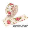 10m Ribbon Rolls Printed Rose Flower Burlap Ribbon Hessian Jute
