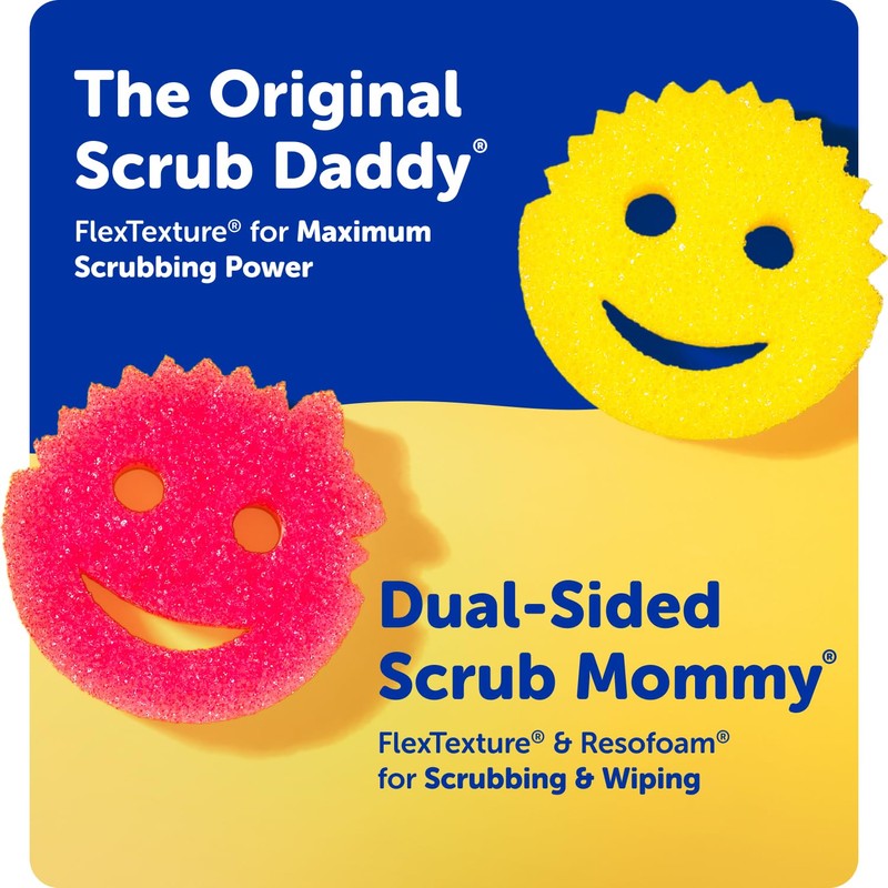 Scrub Mommy Kitchen Sponges - Dual-Sided Dish Sponges for Scrubbing