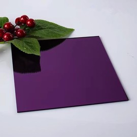 Set of 2 Purple Acrylic Mirror Sheet,1/16" (1.5mm) Violet Mirror Acrylic Plexiglass Plastic Sheet (Actual Size 11.875" x 11.875")