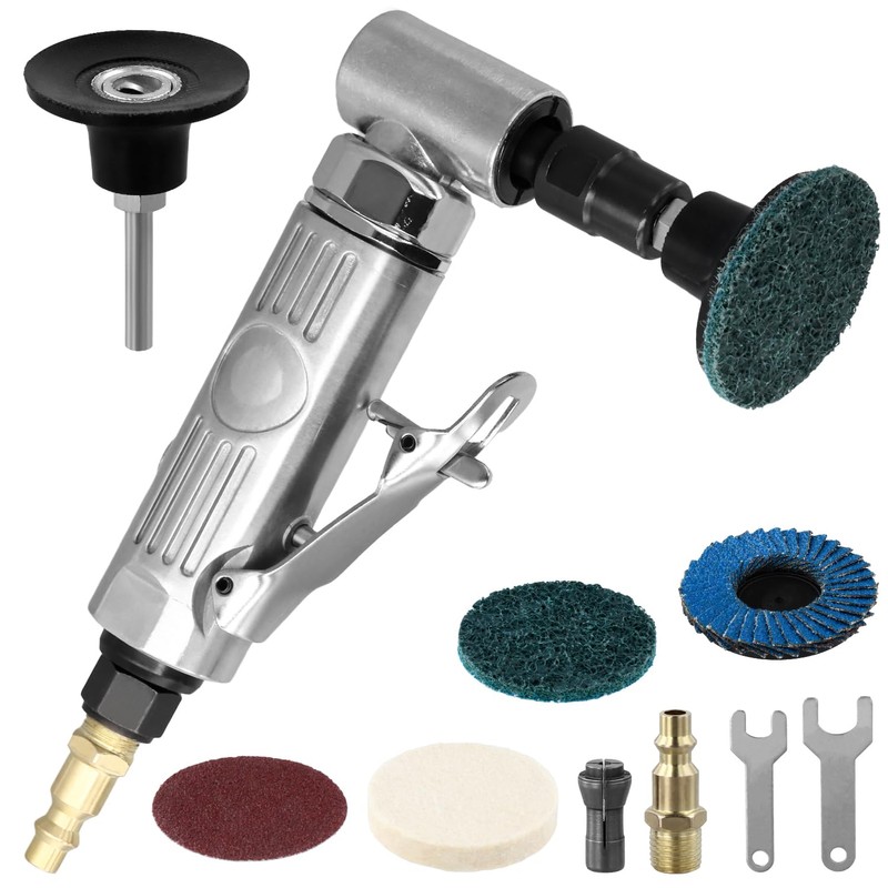 QWORK Compressed Air Grinder 90° Angle Grinder with 50 mm