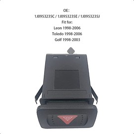 LoreenCar Hazard Warning Light Switch 1J0953235C 1J0953235J for VW Golf MK4 Bora, Emergency Flasher Switch, Hazard Light Button 1J0953235E/F