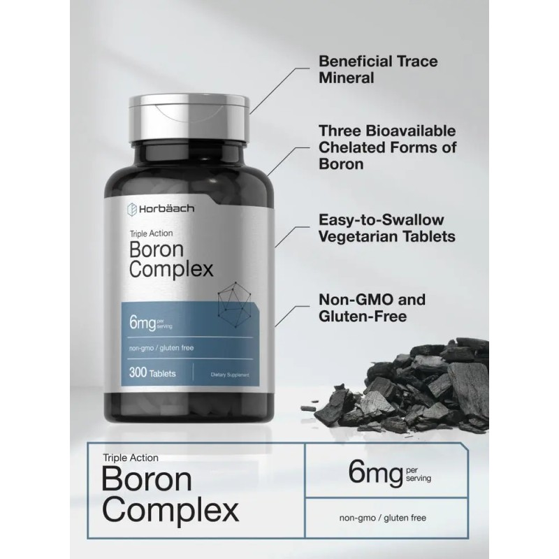 Triple Boron Complex 6 mg Tablets – Non-GMO & Gluten