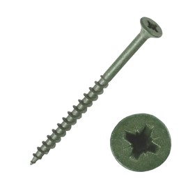 200pcs 4.0 X 40mm Decking Screws Green Organic Coated Countersunk Pozi [8 x 1.1/2"] CE Approved & Corrosion Resistant
