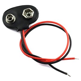 SDTC Tech 5pcs T Type 9V Battery Clip Connector Positive Negative Snap Lead Wire(15cm)